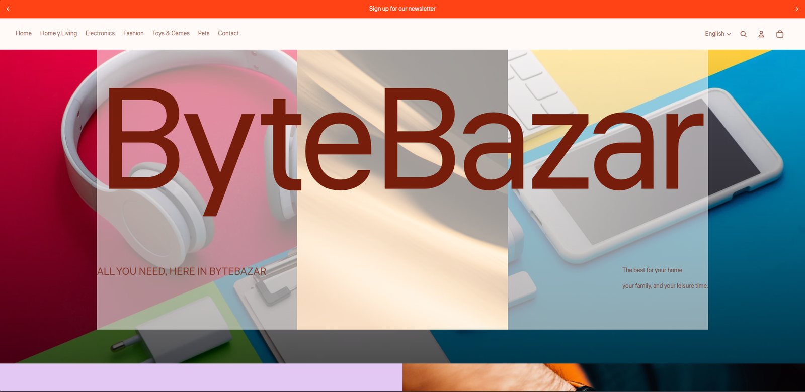 Portada de la tienda online ByteBazar