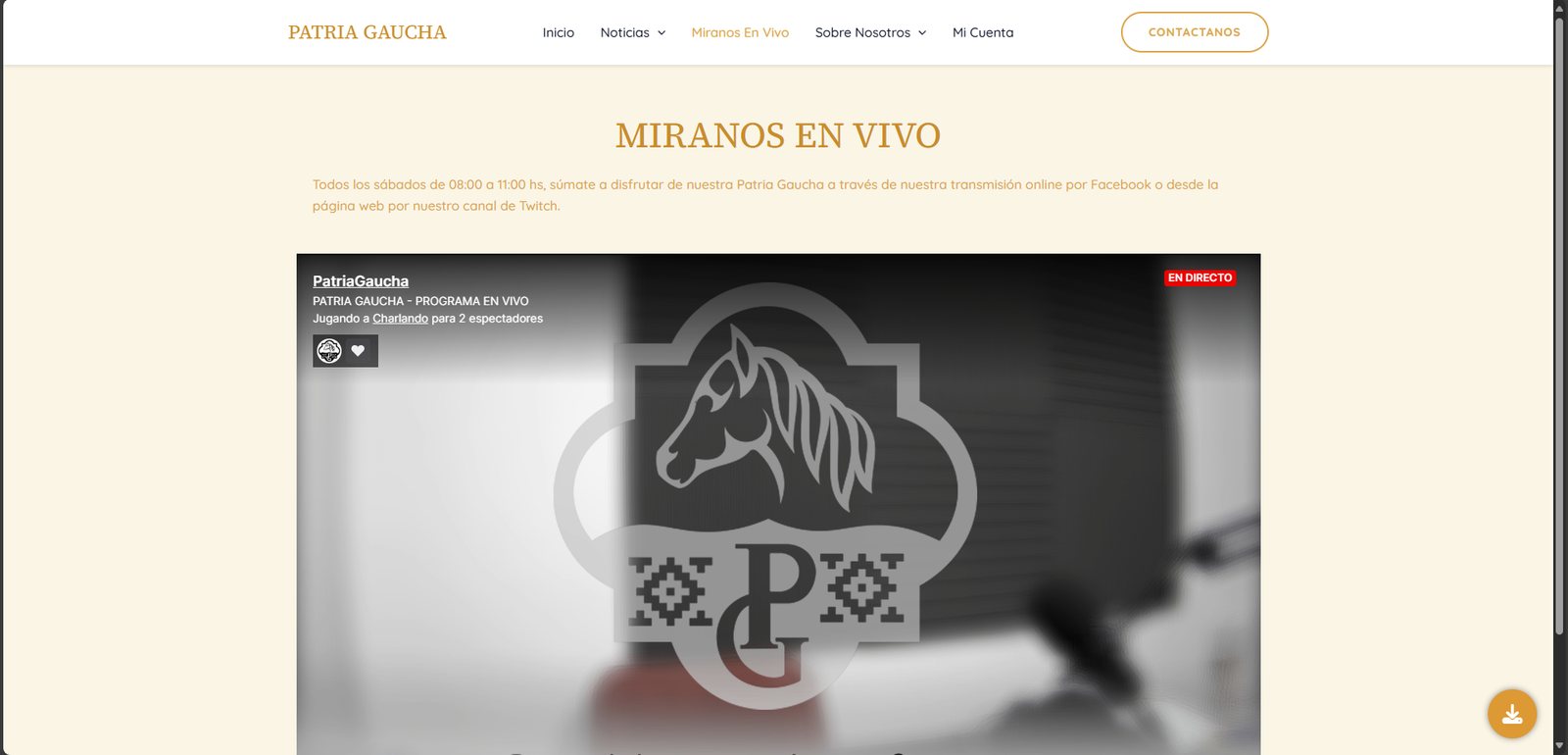 Sección Miranos en vivo del primer sitio de Patria Gaucha